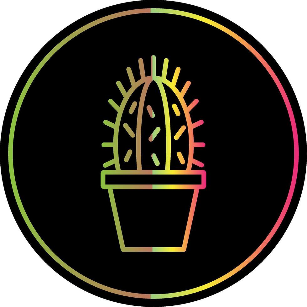 cactus línea degradado debido color icono diseño vector