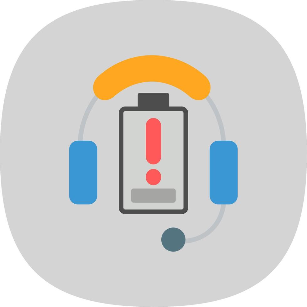Headphones Flat Curve Icon Design vector
