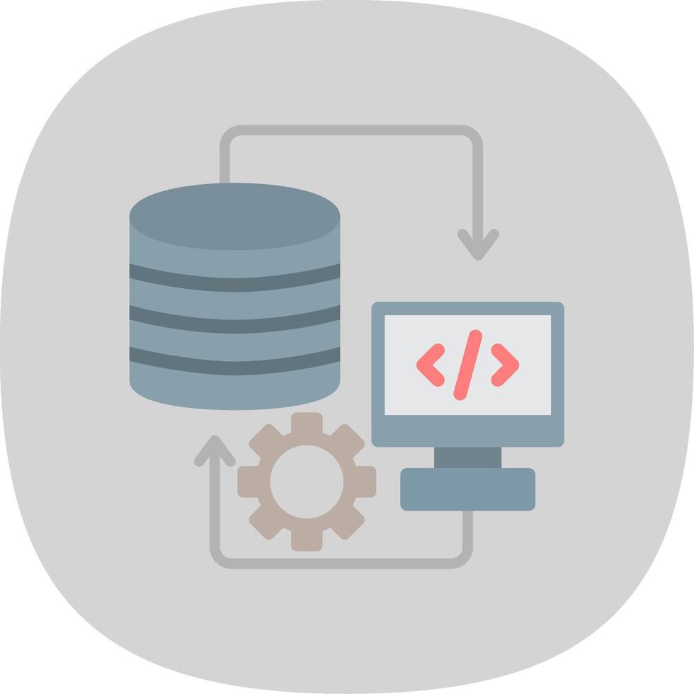 Data Storage Flat Curve Icon Design vector