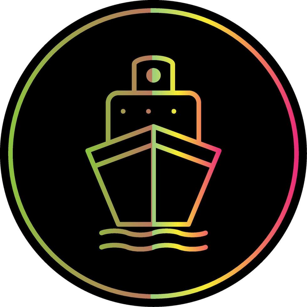 Boat Line Gradient Due Color Icon Design vector