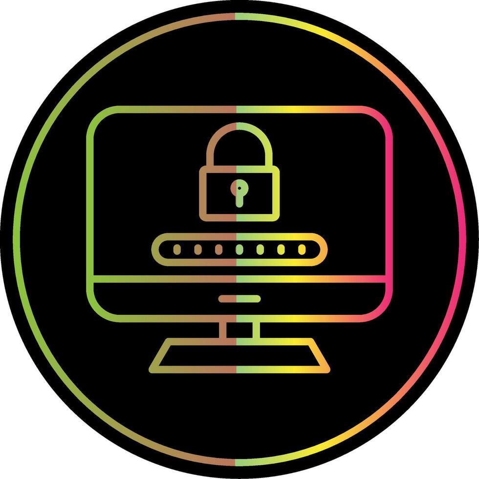 Computer Line Gradient Due Color Icon Design vector