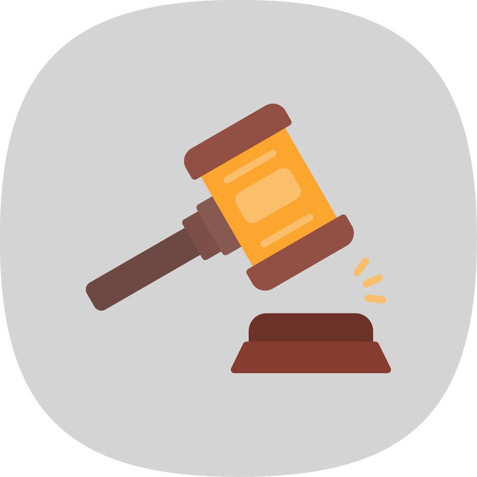 Auction Flat Curve Icon Design vector