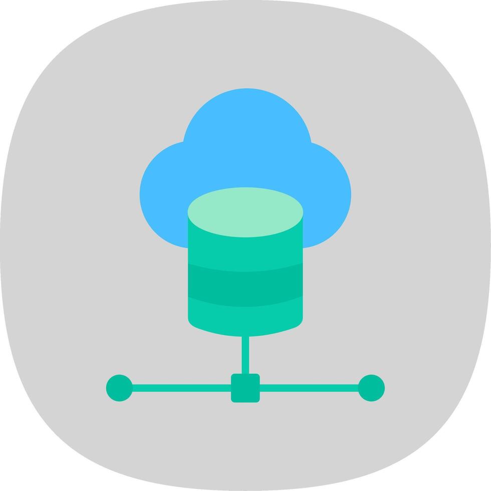 Cloud Database Flat Curve Icon Design vector