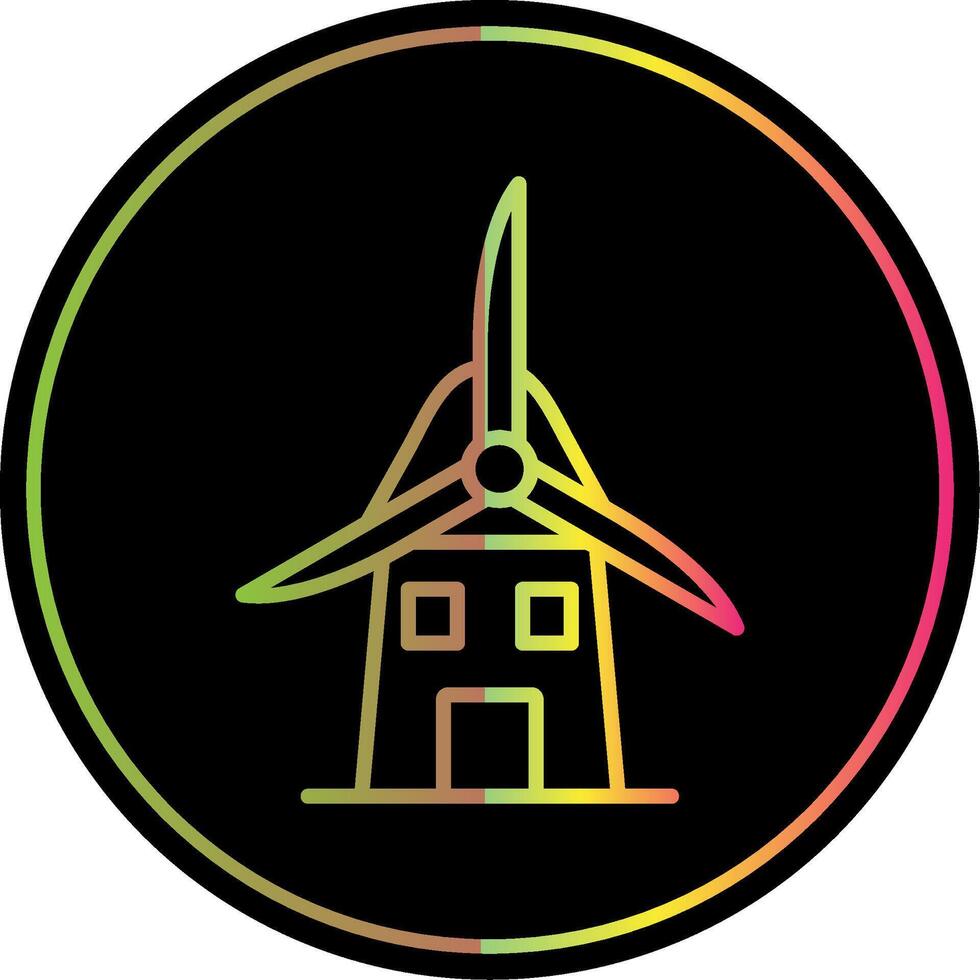 Windmill Line Gradient Due Color Icon Design vector