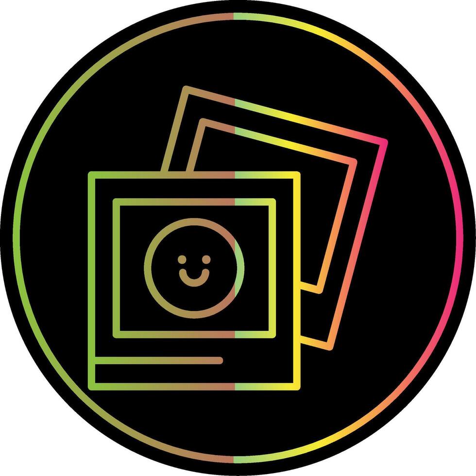 Photograph Line Gradient Due Color Icon Design vector