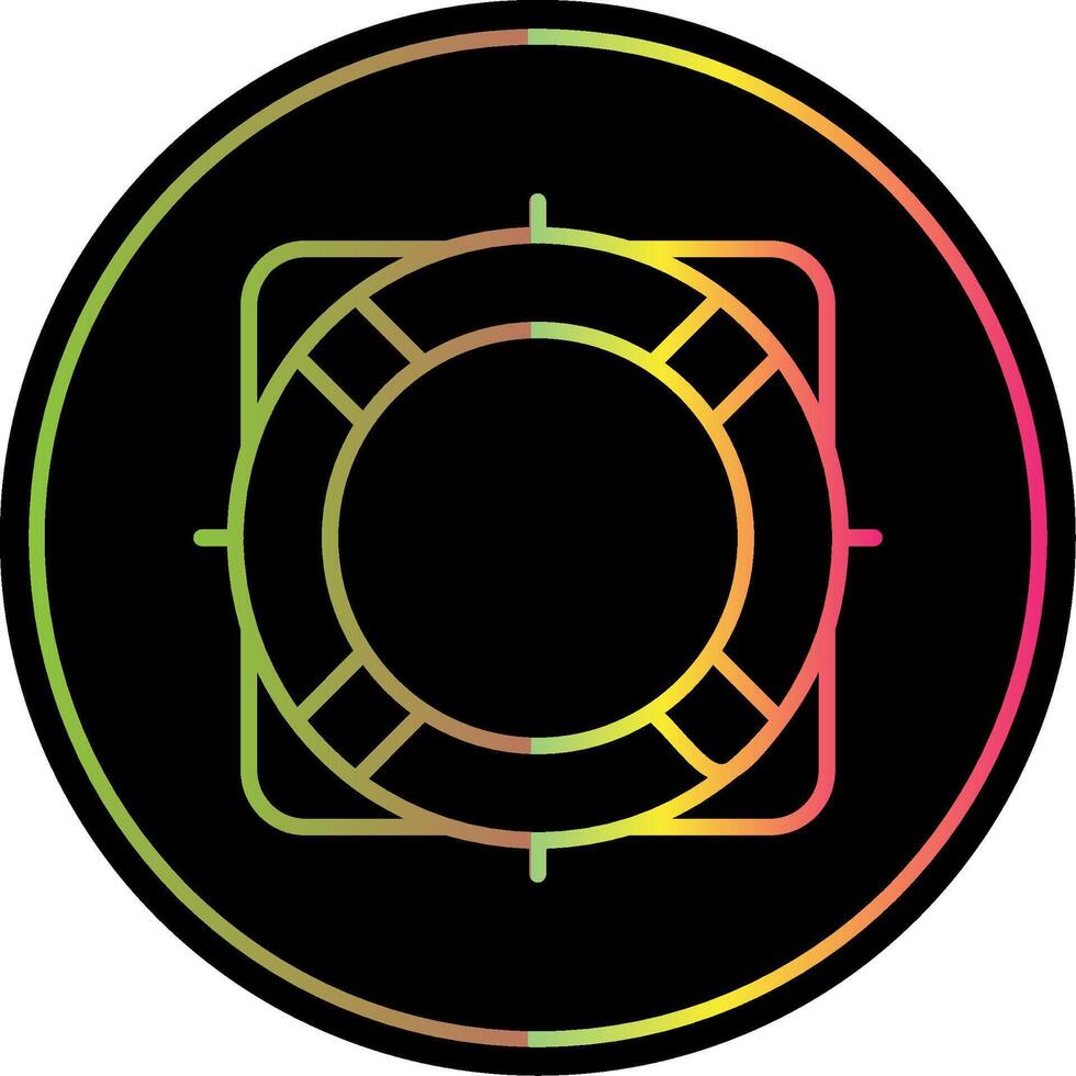 Rescue Buoy Line Gradient Due Color Icon Design vector