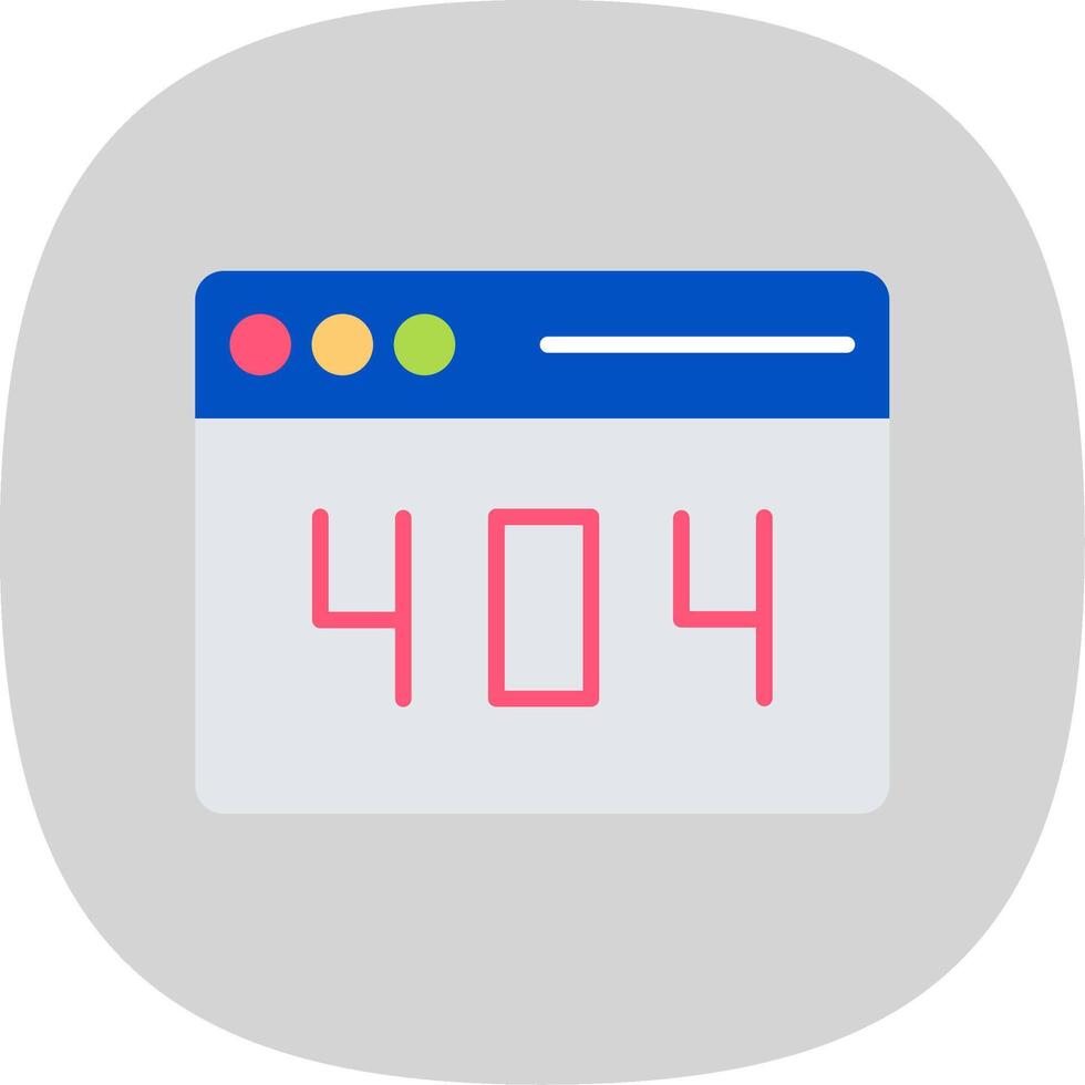 Error 404 Flat Curve Icon Design vector