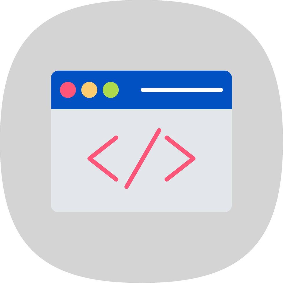 Coding Flat Curve Icon Design vector