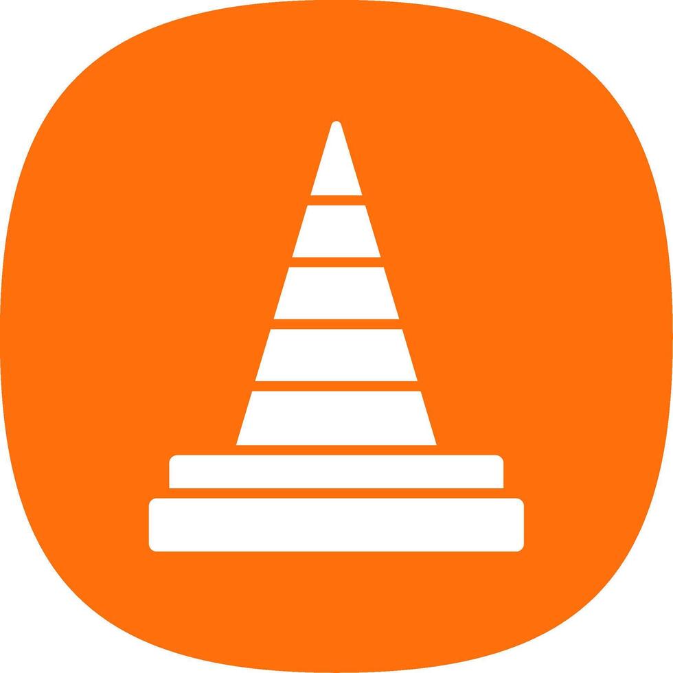 Traffic Cone Glyph Curve Icon Design vector