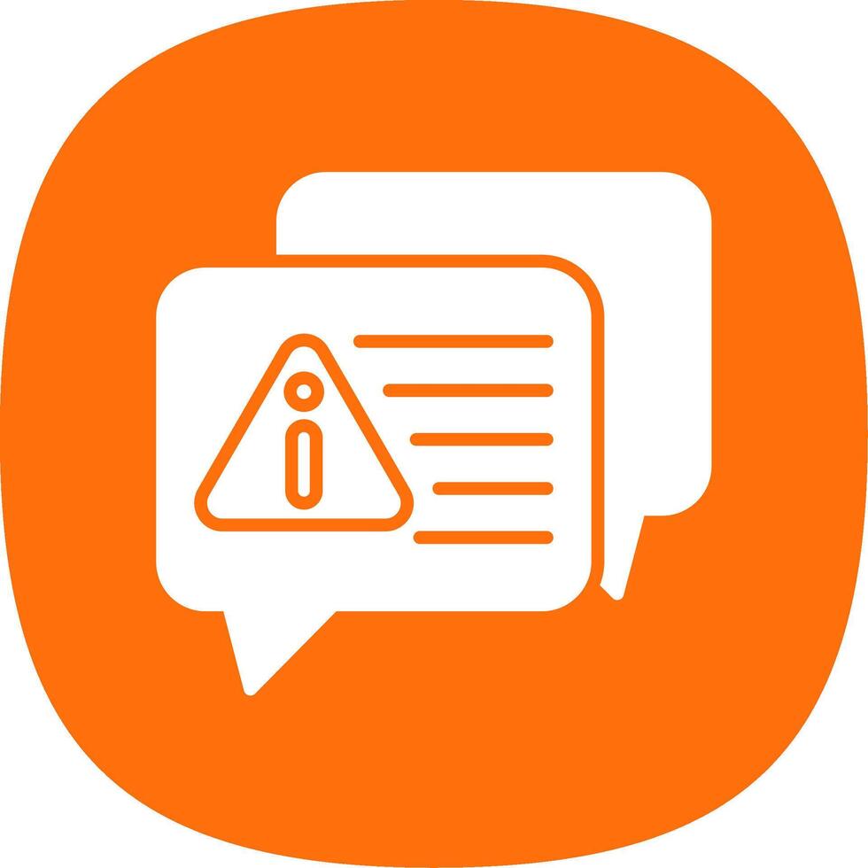 Error Message Glyph Curve Icon Design vector