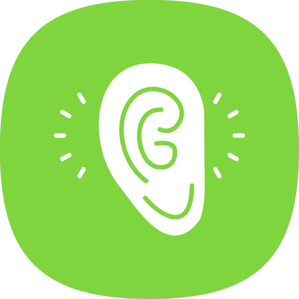 Listening Glyph Curve Icon Design vector