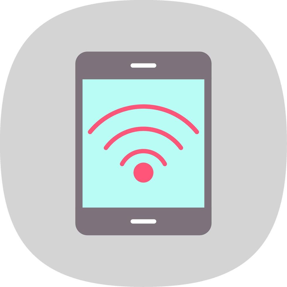 Wifi Flat Curve Icon Design vector