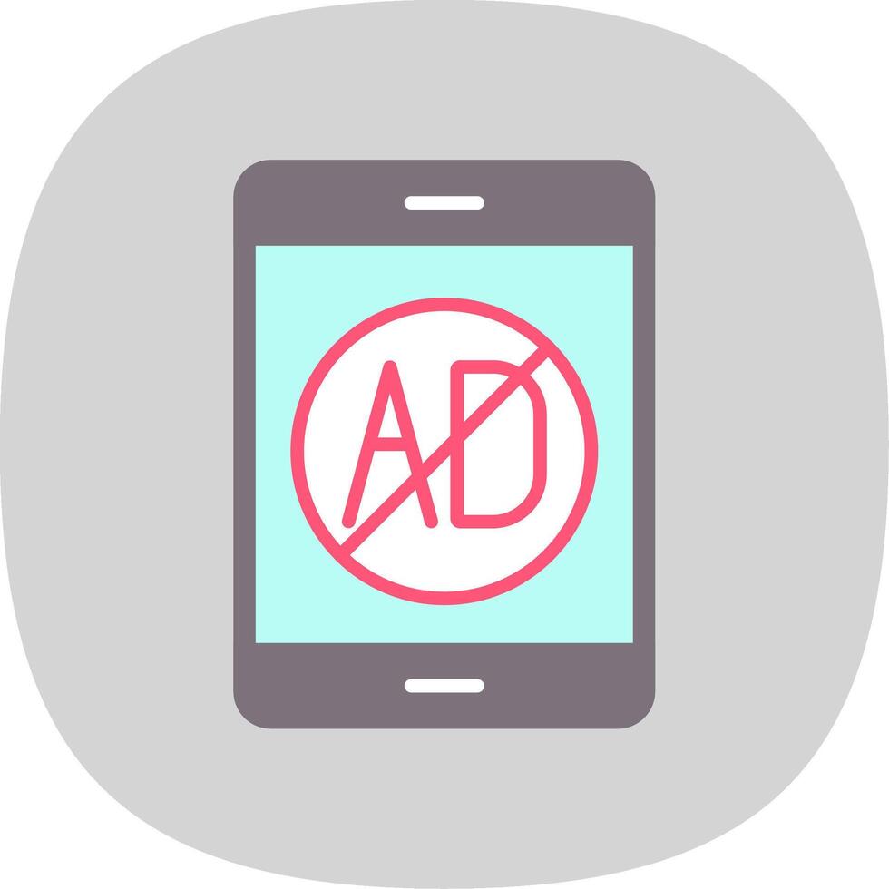 Ad Blocker Flat Curve Icon Design vector