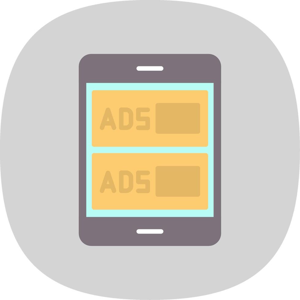 Ads Campaign Flat Curve Icon Design vector