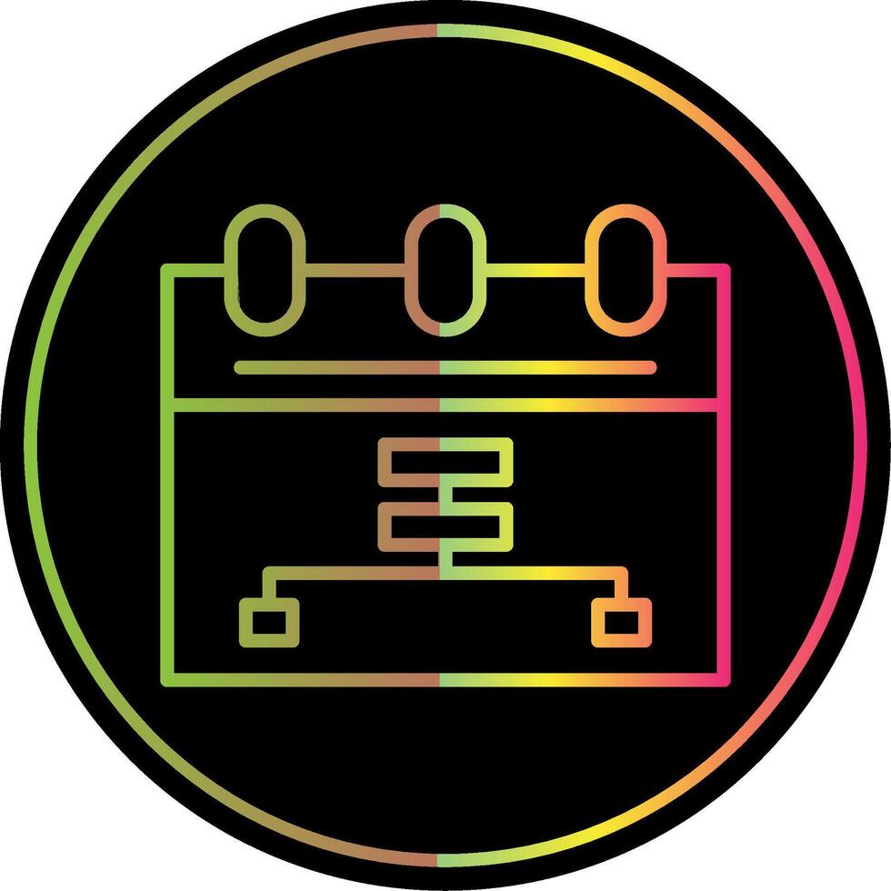 Calendar Line Gradient Due Color Icon Design vector