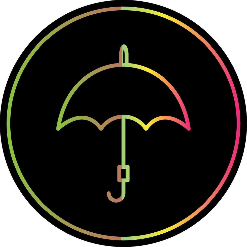 Umbrella Line Gradient Due Color Icon Design vector