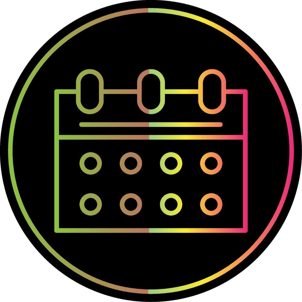 Calender Line Gradient Due Color Icon Design vector