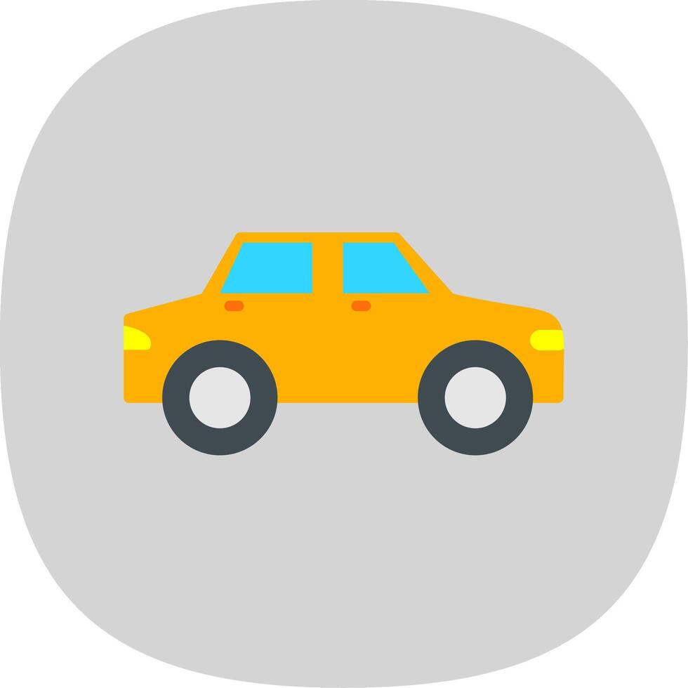 Car Flat Curve Icon Design vector