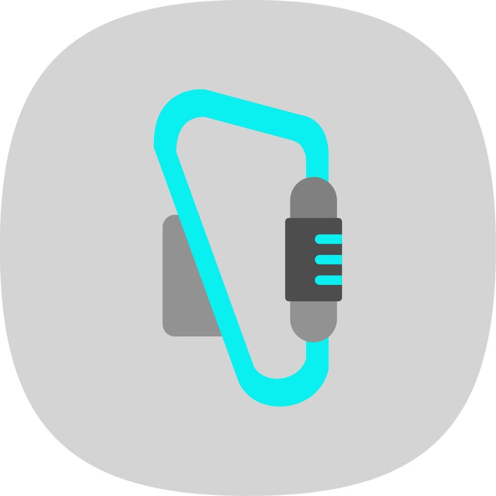 Carabiner Flat Curve Icon Design vector