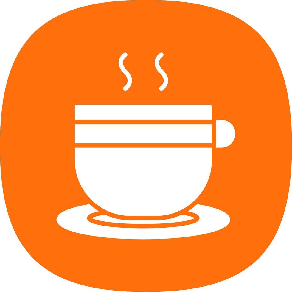 Teacup Glyph Curve Icon Design vector