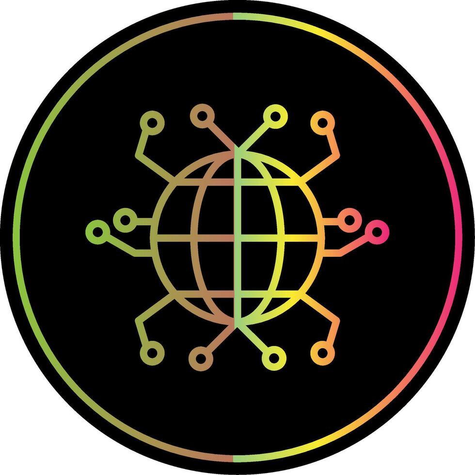 Global Networking Line Gradient Due Color Icon Design vector