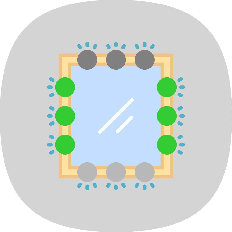 Mirror Flat Curve Icon Design vector