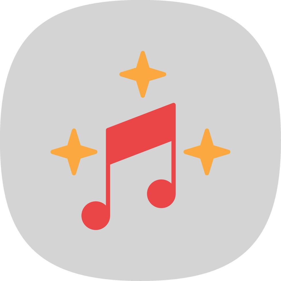 Music Flat Curve Icon Design vector