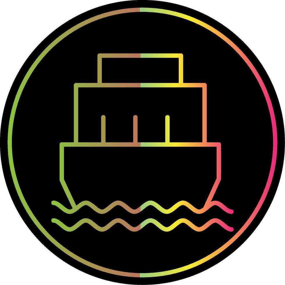 Port Line Gradient Due Color Icon Design vector
