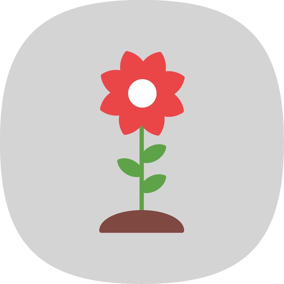 Flower Flat Curve Icon Design vector