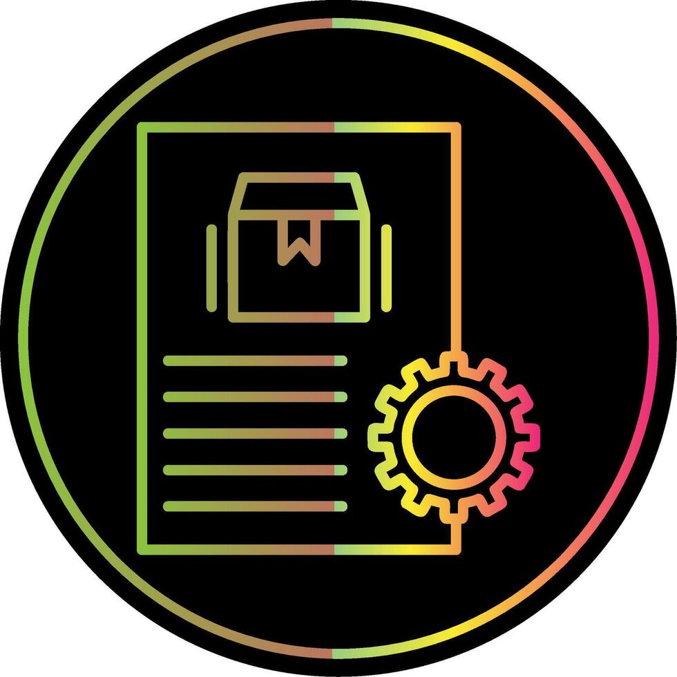 Order Processing Line Gradient Due Color Icon Design vector