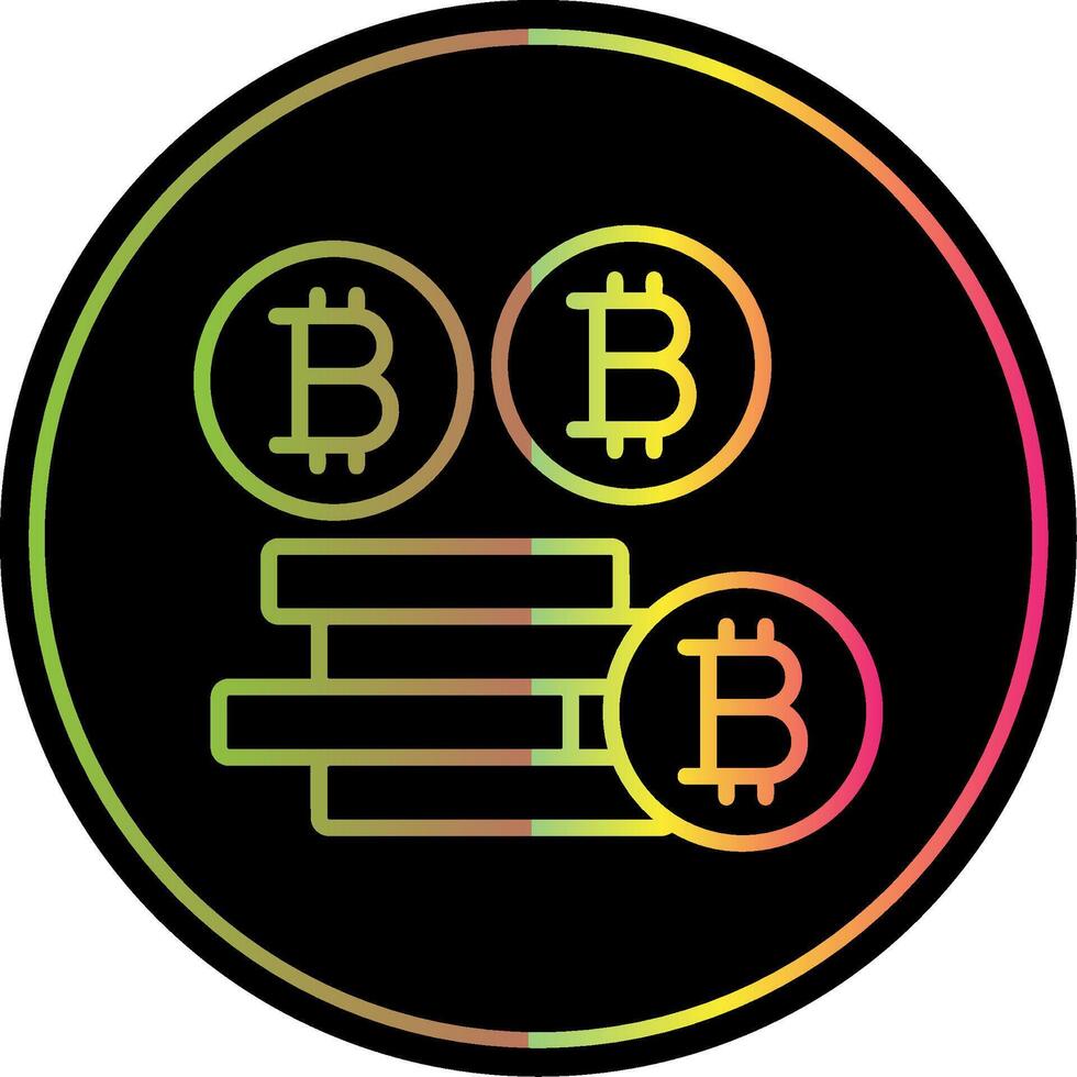 Bitcoins Bitcoins Line Gradient Due Color Icon Design vector