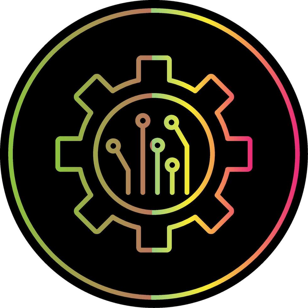 Mining Technology Line Gradient Due Color Icon Design vector