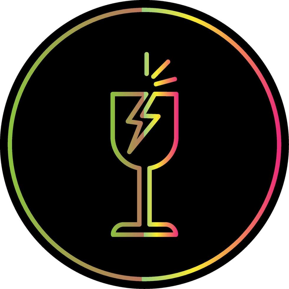 Fragile Line Gradient Due Color Icon Design vector