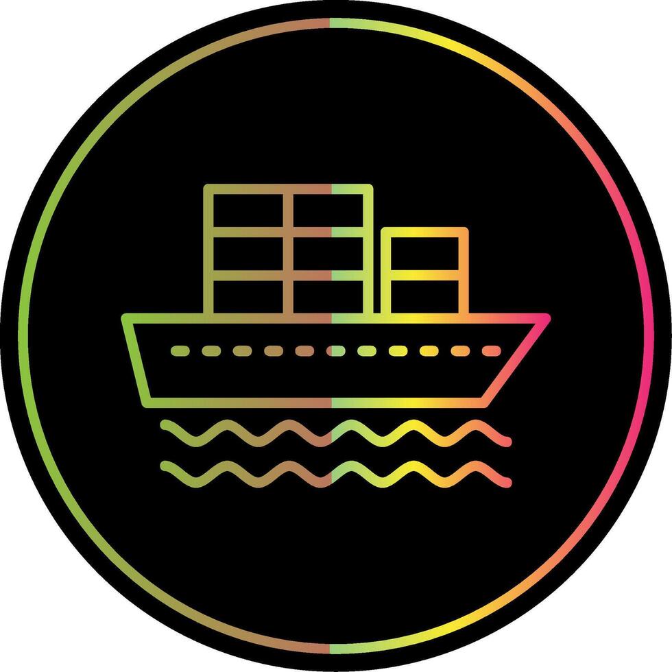 Container Ship Line Gradient Due Color Icon Design vector