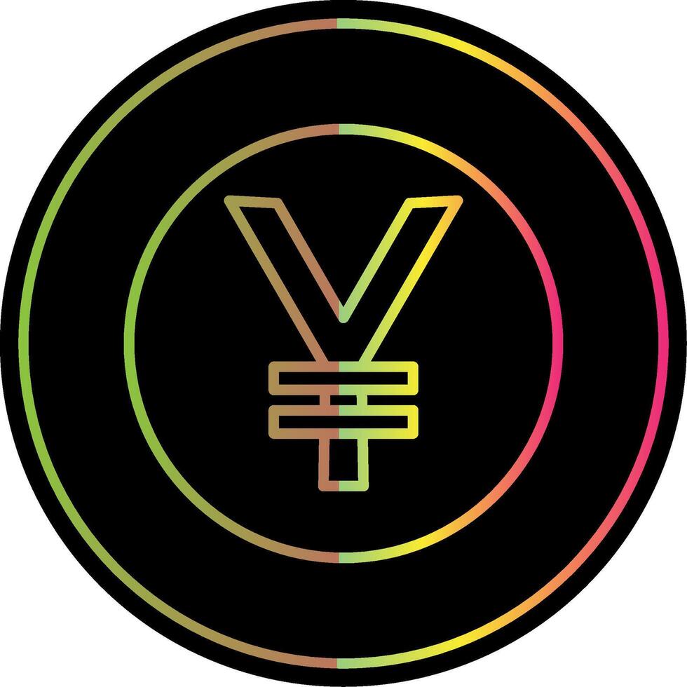 Yen Coin Line Gradient Due Color Icon Design vector