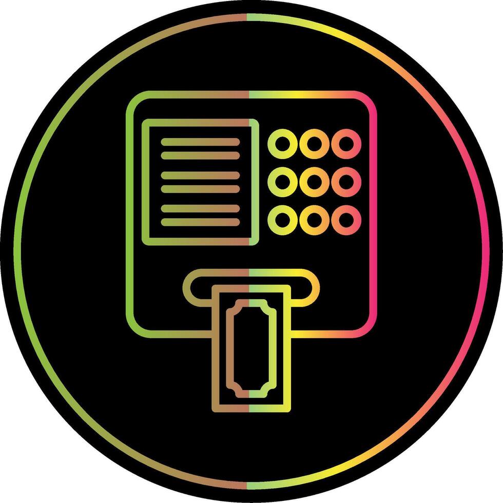 ATM Machine Line Gradient Due Color Icon Design vector