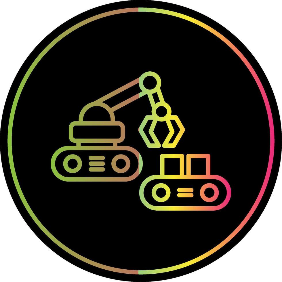 Robotic Produce Sorting Line Gradient Due Color Icon Design vector