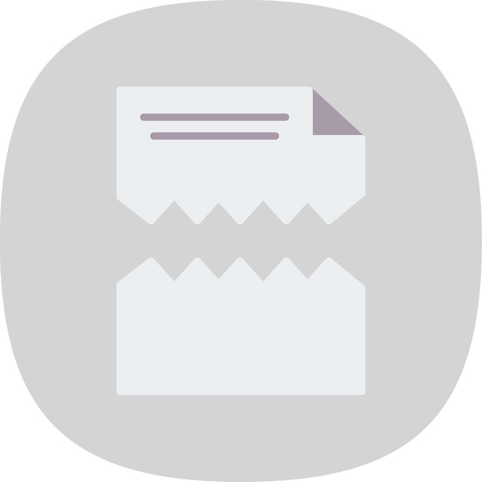 Ripped Flat Curve Icon Design vector