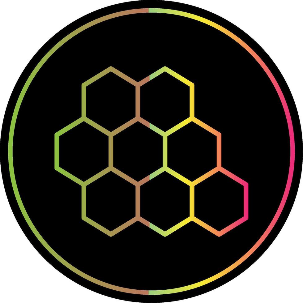 abeja colmena línea degradado debido color icono diseño vector