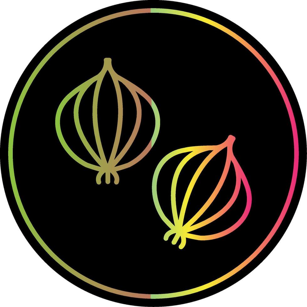 Onion Line Gradient Due Color Icon Design vector