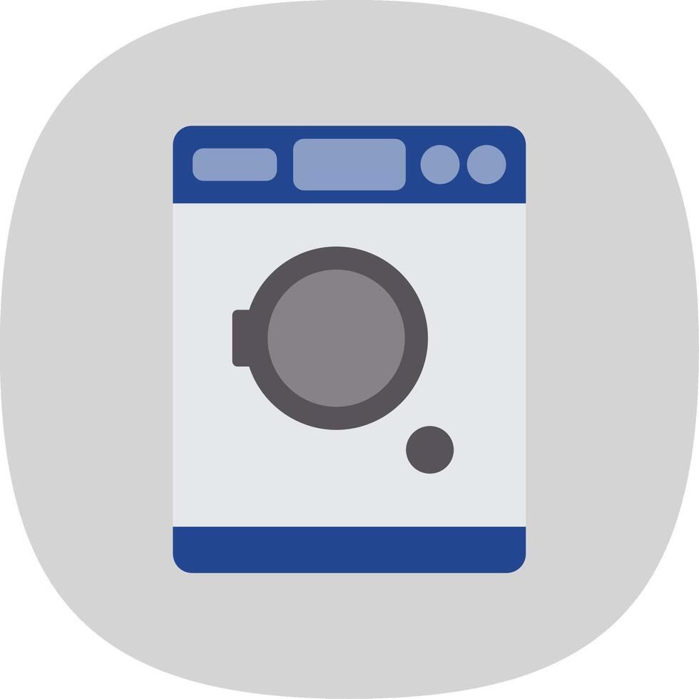 Tumble Dryer Flat Curve Icon Design vector
