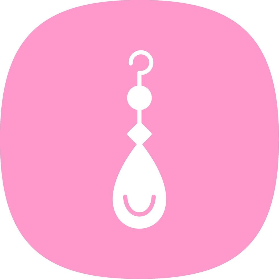 Earring Glyph Curve Icon Design vector
