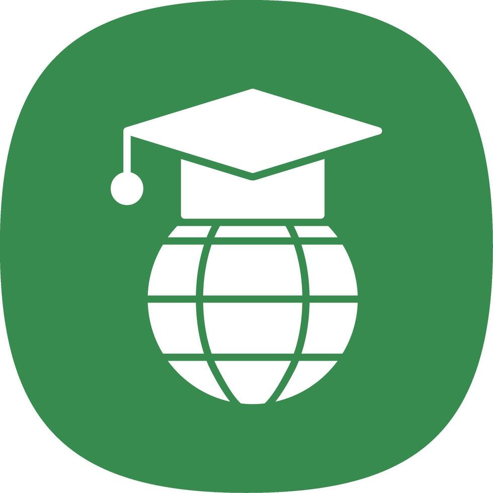 Worldwide Glyph Curve Icon Design vector