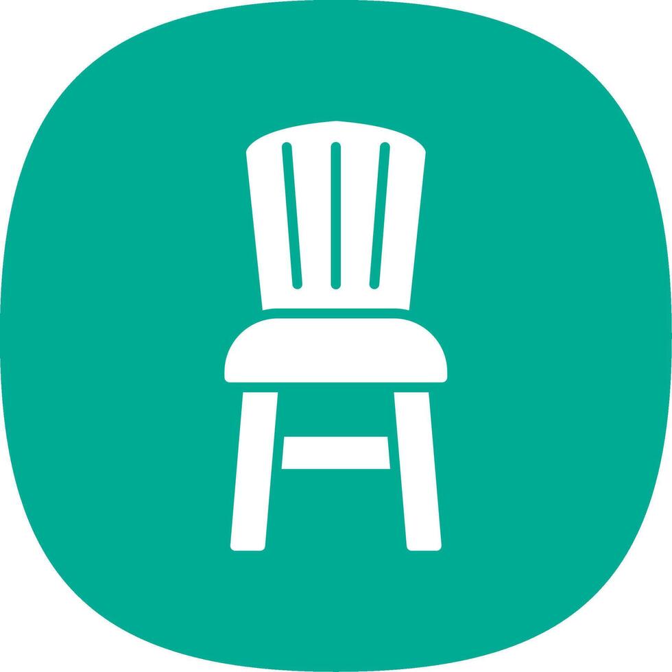 Dining Chair Glyph Curve Icon Design vector