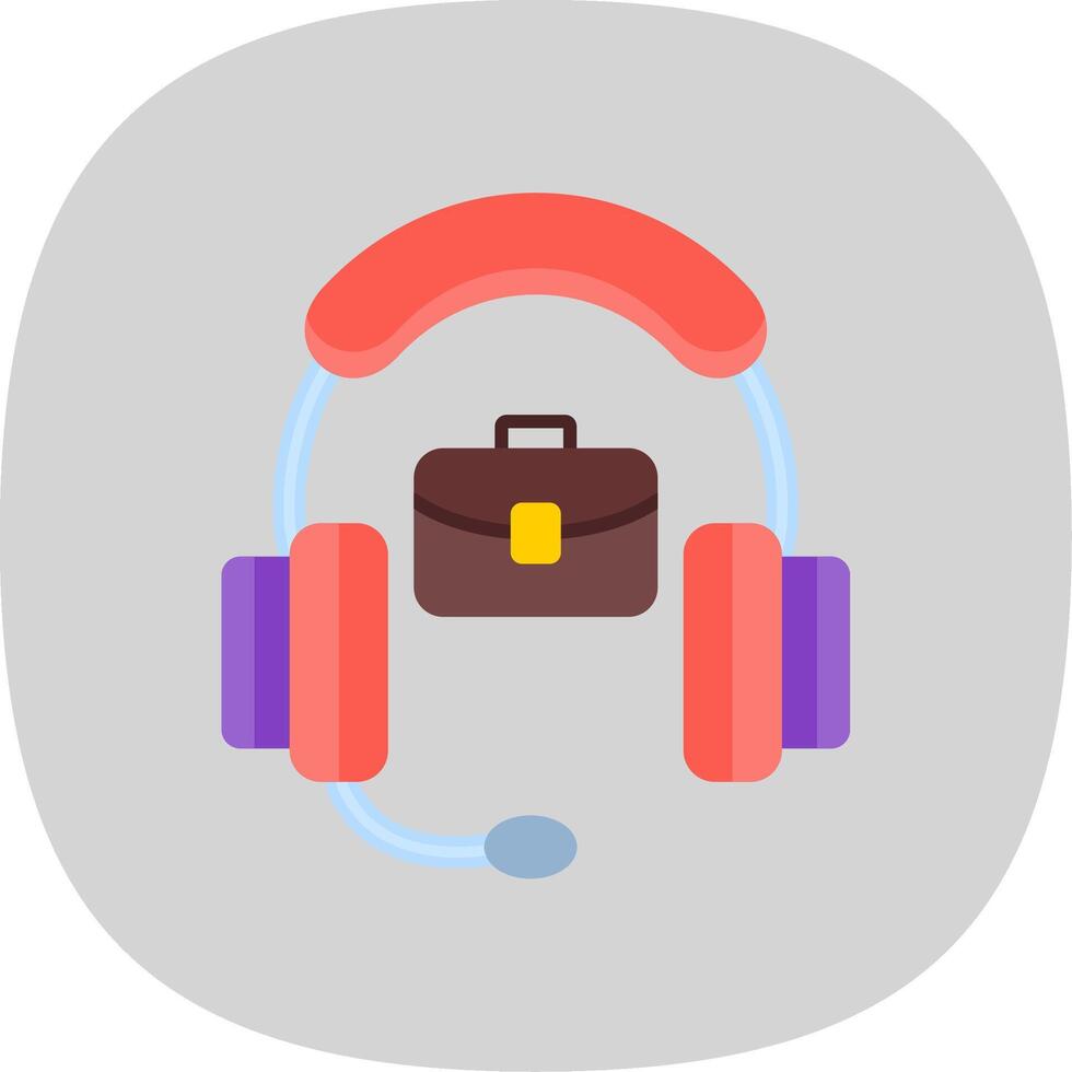 Support Flat Curve Icon Design vector