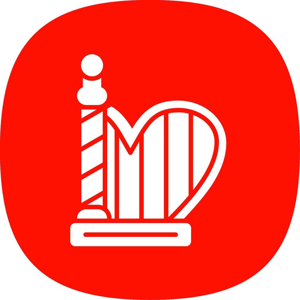 Harp Glyph Curve Icon Design vector
