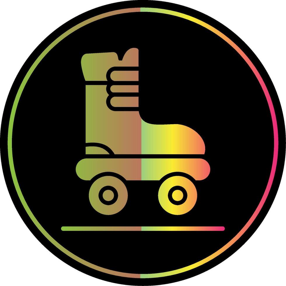 Roller Skate Glyph Due Color Icon Design vector