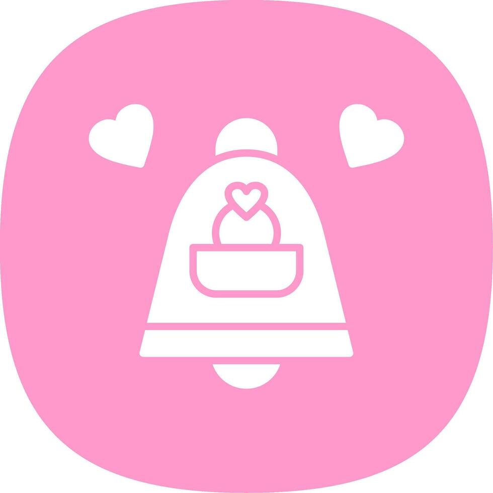 Wedding Bells Glyph Curve Icon Design vector