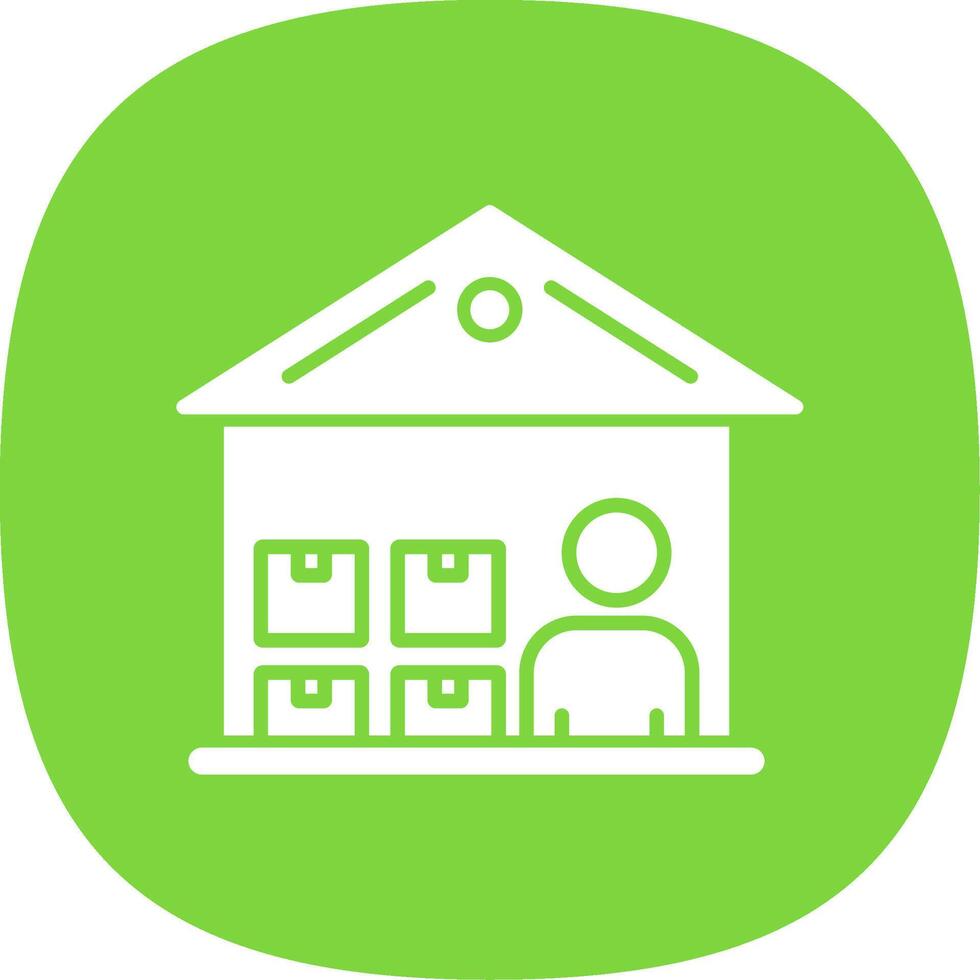 Warehouse Manager Glyph Curve Icon Design vector