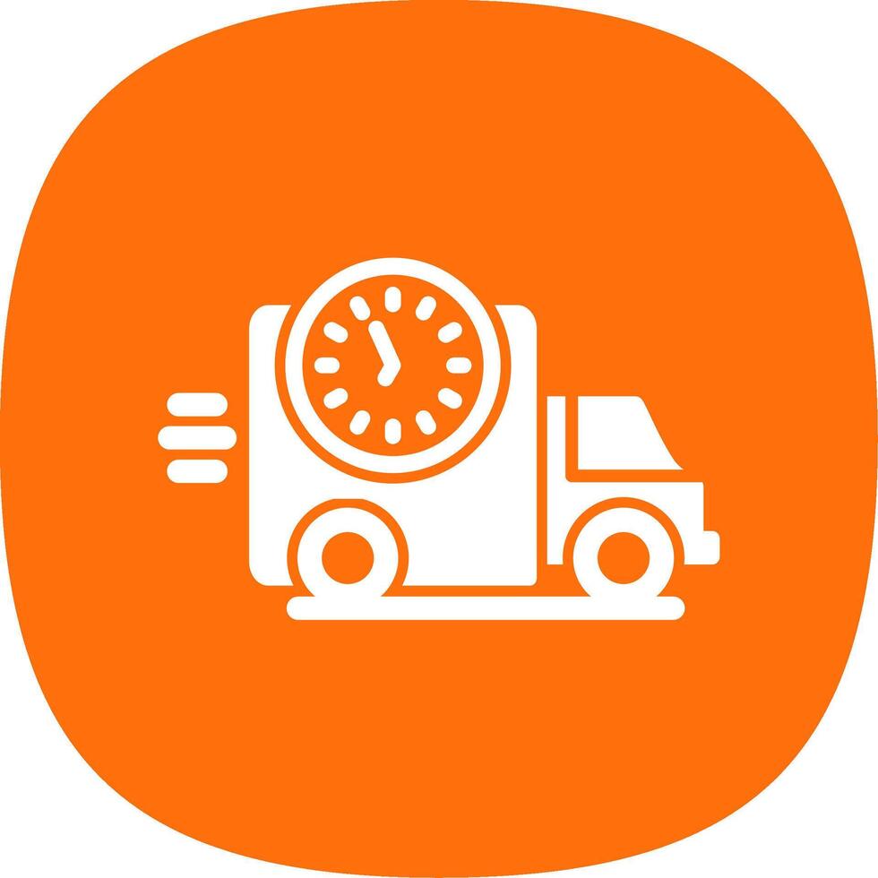Delivery Time Glyph Curve Icon Design vector